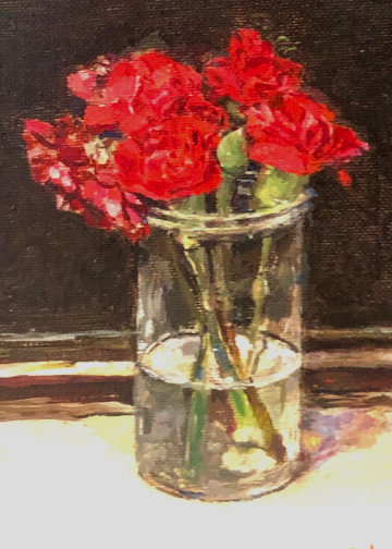 vase of carnations