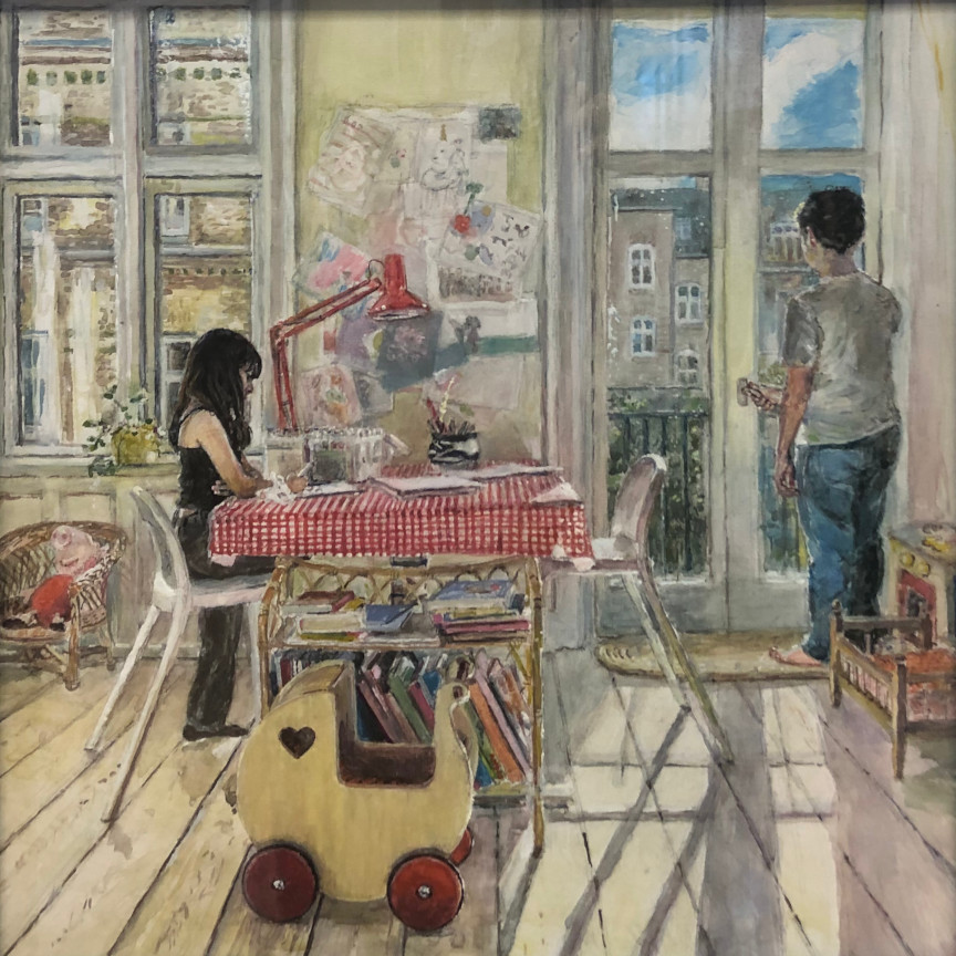 children in hotel room