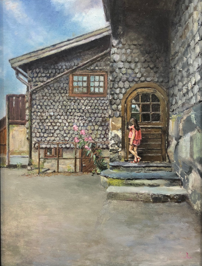 child at door
