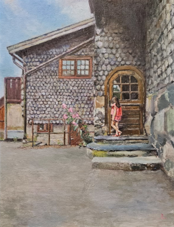 child at door