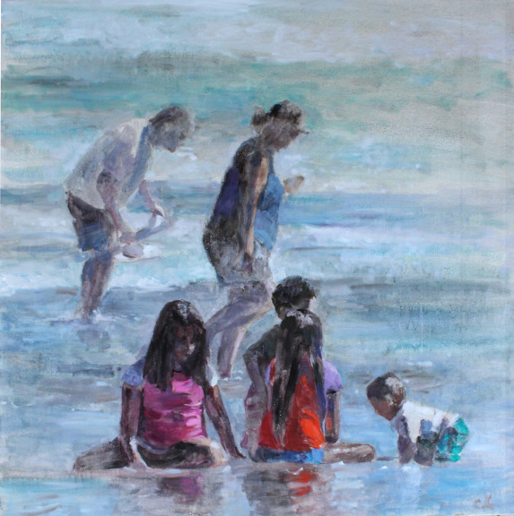 Family at beach